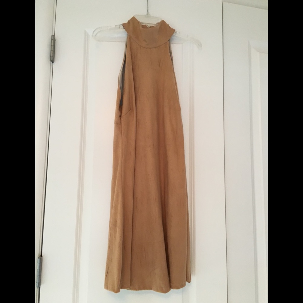 Gorgeous tan Aubrey 3+1 high neck dress